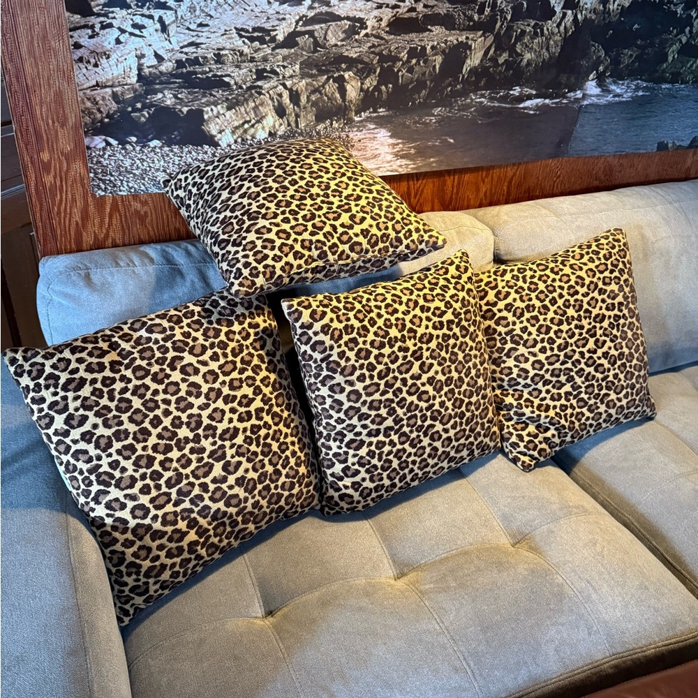 Leopard Print Throw Pillow (one per purchase) 16” X 16”